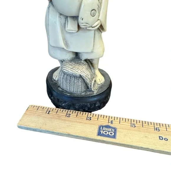 Great 19th Century Vintage Asian Fisherman Sculpture Figurine - Picture 14 of 14